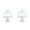 2Pcs Ceramic Cake Serving Plate With Glass Cover 11