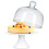 2Pcs Ceramic Cake Serving Plate With Glass Cover 1