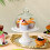 2Pcs Ceramic Cake Serving Plate With Glass Cover 4