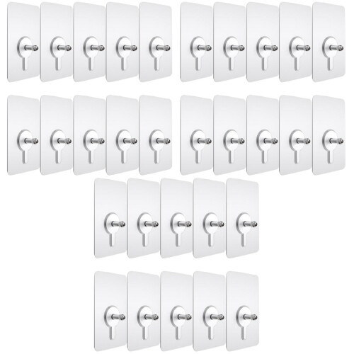 30 Pcs Punch-Free Non-Marking Wall Hook 5.7x5.7cm 2