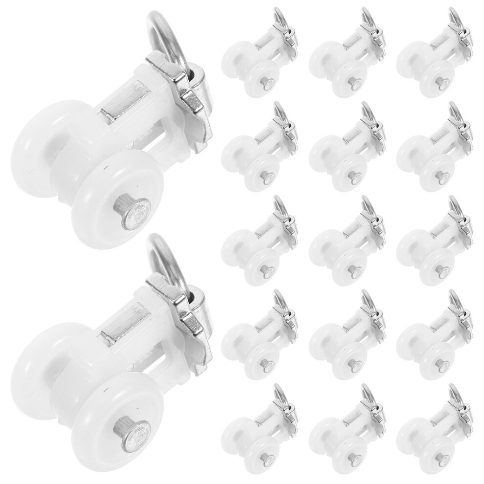 60 Pcs Curtain Track Rollers Hooks Alloy Wheels Smooth Sliding Pulley-image-OPC-PKXPRHF-NEW