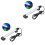 2Pcs Fish Tank Underwater LED Light 3 Colors 18cm With 3