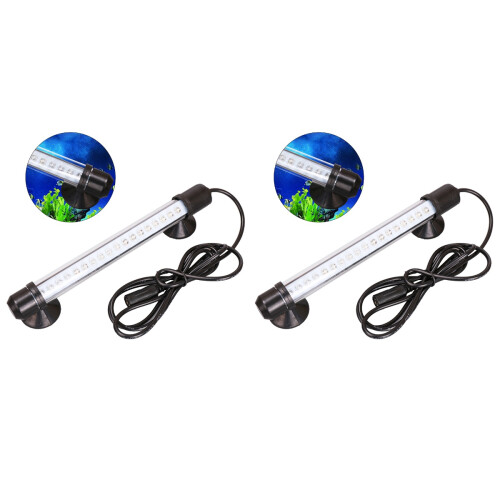 2Pcs Fish Tank Underwater LED Light 3 Colors 18cm With 1