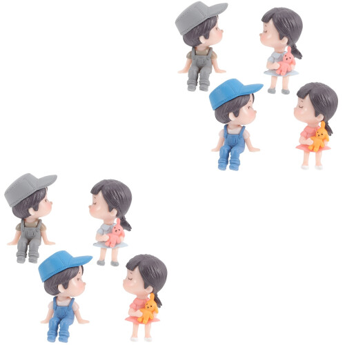 2 Pack Couple Cute Ornaments For Car Figurine Decorations Interior 2
