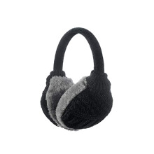 3Pcs Unisex Winter Knitted Ear Muffs With Faux Fur For Women Men Black