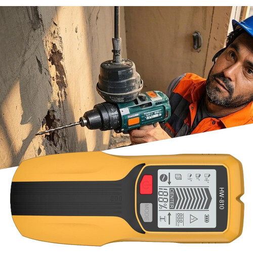 Stud Finder Wall Scanner, Multifunctional Handheld LCD Display Metal Stud Finder for Framing and Drywall, Yellow 1