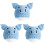 3Pcs Newborn Crochet Hat Infant Knitted Pig Design Blue 2