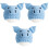 3Pcs Newborn Crochet Hat Infant Knitted Pig Design Blue 3