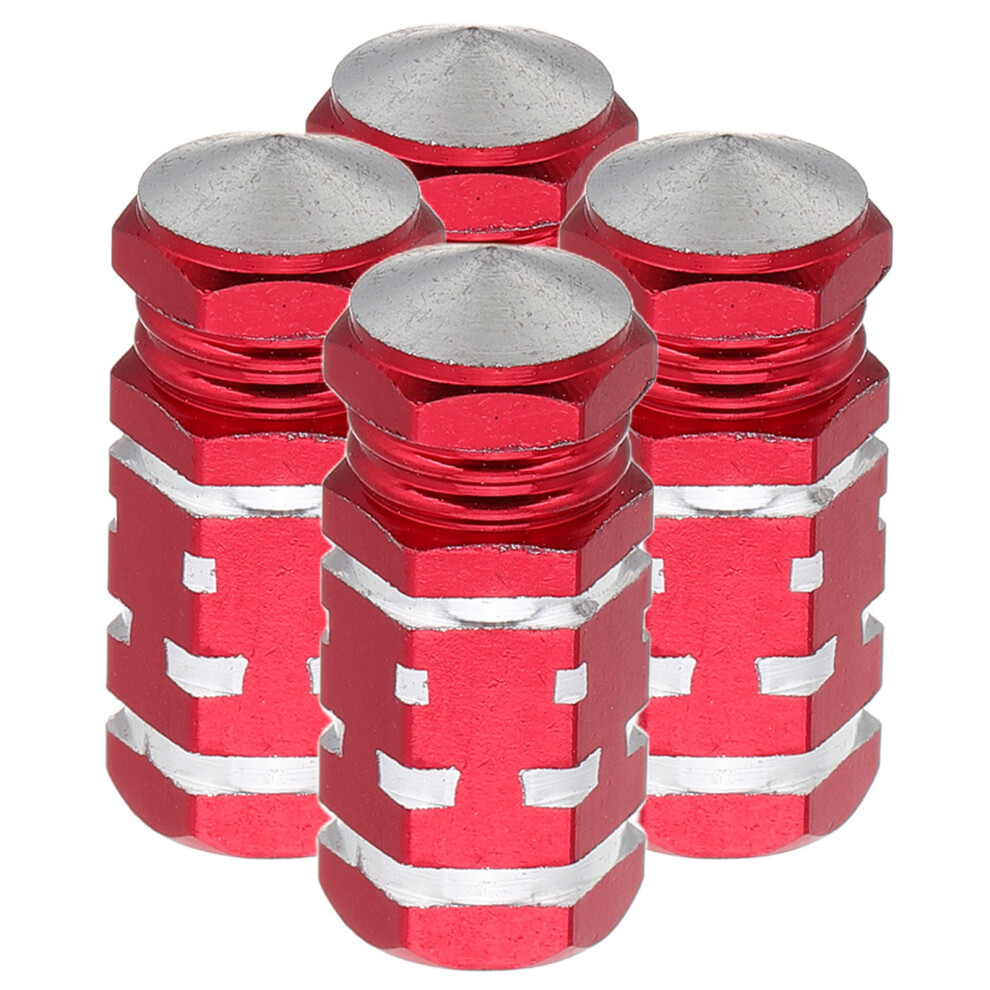 8 Pcs Universal Plastic Valve Stem Caps For Car And Bicycle Tires Red 033590387480