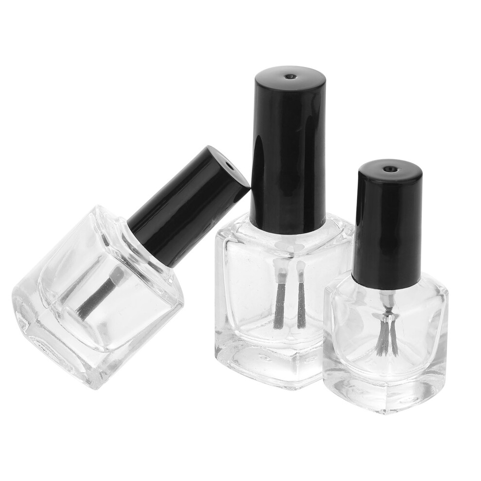 Iplusmile Light 9 Pcs 5Ml 10Ml 15Ml Empty Nail Polish Bottles With Brush Clear Square