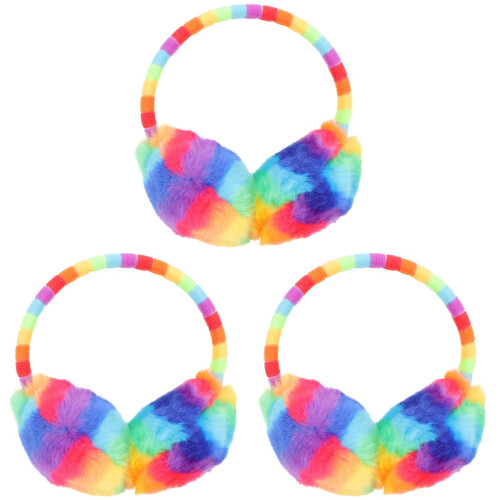 3Pcs Comfortable Plush Knitted Ear Warmer For Winter Protection 1