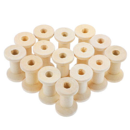 300 Pcs Wooden Spools For Crafts Yarn Holder Spindles 2