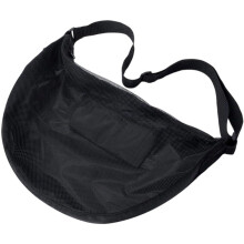 Single Ball Basketball Bag Mesh Shoulder Crossbody With Zipper Pocket, Adjustable Pocket, Storage Net, Black