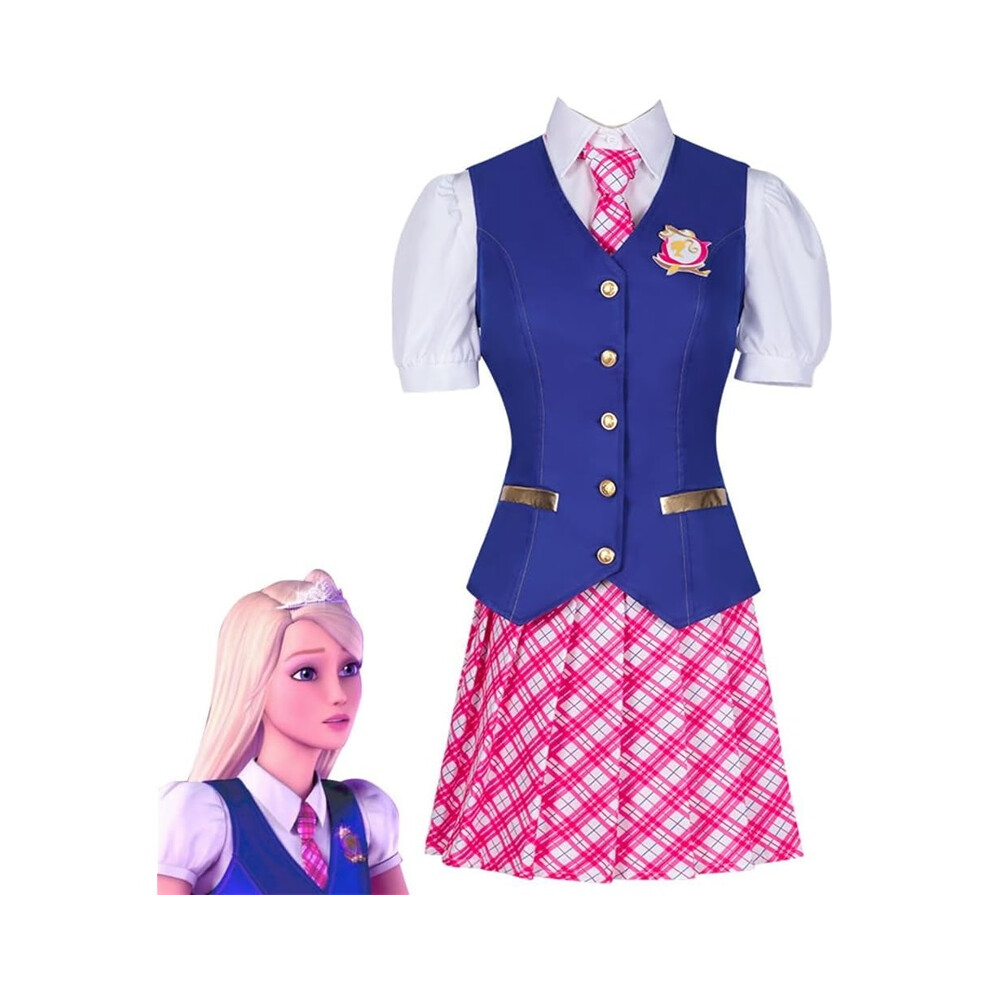 (, Xs) Movie Princess Charm School Delancey Wen Woman Top Skirt Suit Jk Uniform Costume Blue