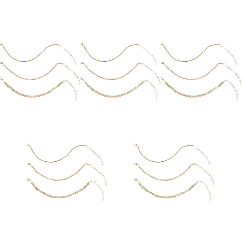 15 Pcs Dainty Layered Ankle Chain Retro Elegant Bracelet 2