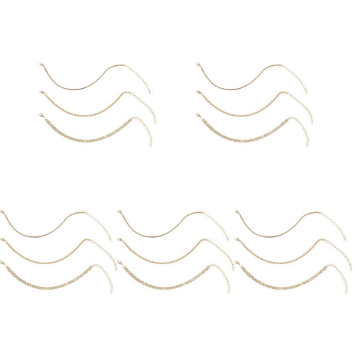 15 Pcs Dainty Layered Ankle Chain Retro Elegant Bracelet 1