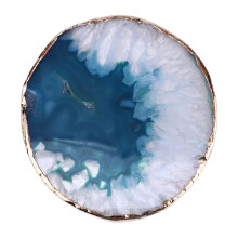 3 Pcs Agate Stone Coaster Round Heat Insulation Mug Pad