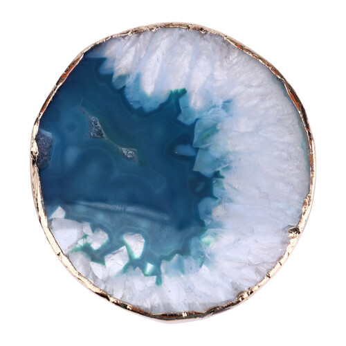 3 Pcs Agate Stone Coaster Round Heat Insulation Mug Pad