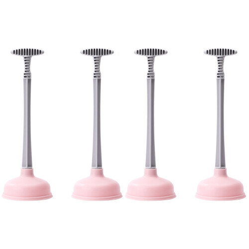 4 Pcs Practical Toilet Suction Pipe Cleaner For Home Office Pink 1