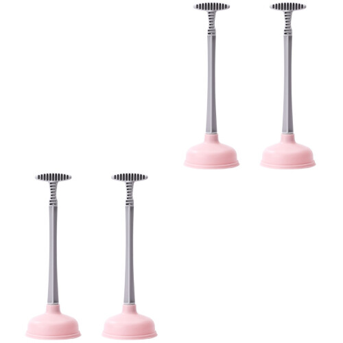 4 Pcs Practical Toilet Suction Pipe Cleaner For Home Office Pink 2