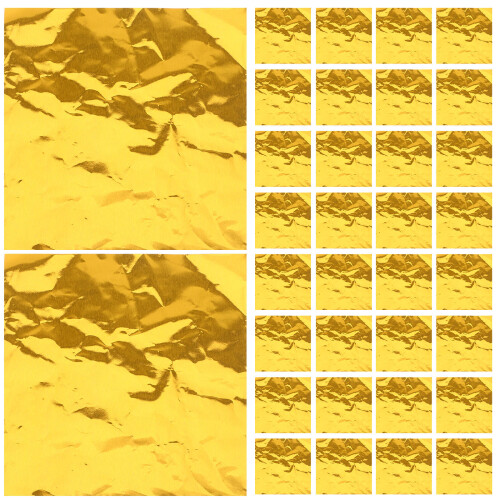 200Pcs Aluminum Foil Chocolate Wrappers Gold Candy Packaging Sheets