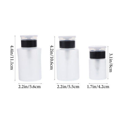 3Pcs Refillable Nail Polish Remover Pump Dispensers Storage Bottles 2