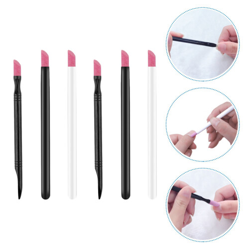6Pcs Nail Polish Pens One End Dead Skin Remove Practical Repair 2