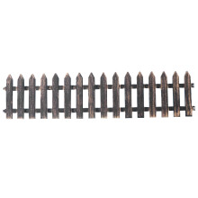 16Pcs Mini Plastic Picket Fence Dark Brown for Small Gardening Scenes
