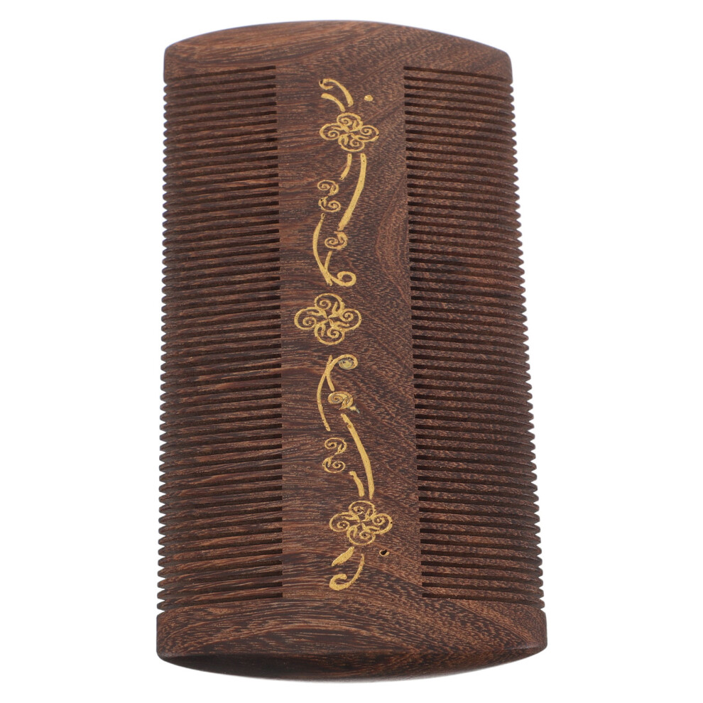 Vaguelly Unisex Golden Wooden Dandruff Comb: Double Sided Fine Tooth Flea Hair Comb