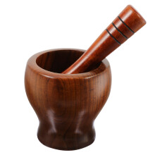 2 Sets Wooden Garlic Grinder With Pestle For Kitchen And