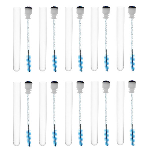 10Pcs Eyelash Extensions Brush Tube Glitter Eyebrow Comb