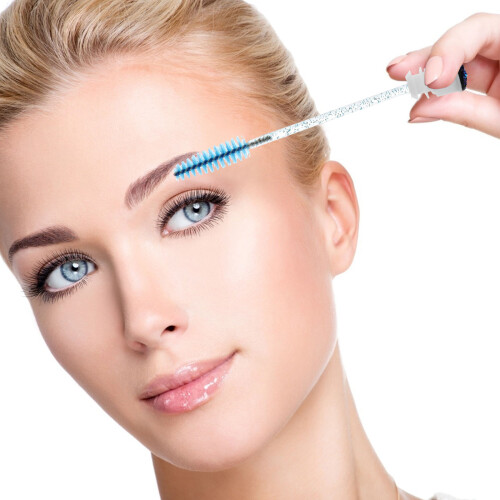 10Pcs Eyelash Extensions Brush Tube Glitter Eyebrow Comb 2