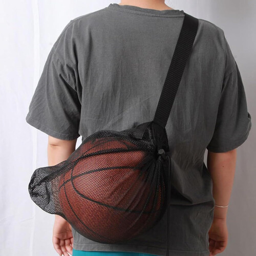 Soccer Bag Single Basketball Bag, Adjustable Strap, Mesh Storage, Breathable Drawstring Closure 1