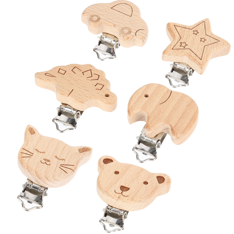 18 Pcs Wood Pacifier Clips Teething Grasping Toy Totority