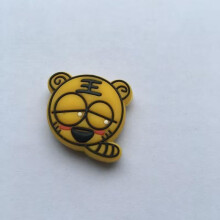Tennis Racket Vibration Dampener Soft Silicone Yellow Tiger Cartoon Design Universal Fit For Tennis And Racquetball Rackets