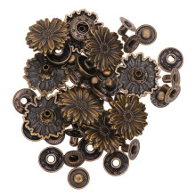20Sets Gouden Alloy Snap Button Set Retro Madelief Gesps Voor Naaien