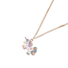 2Pcs Colorful Unicorn Alloy Pendant Necklace For Girls Women