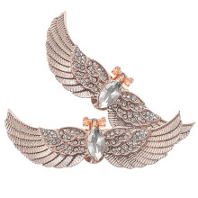 8 Pcs Bridal Shoe Clips Rhinestone Wings Crystal Accessories Rose Gold