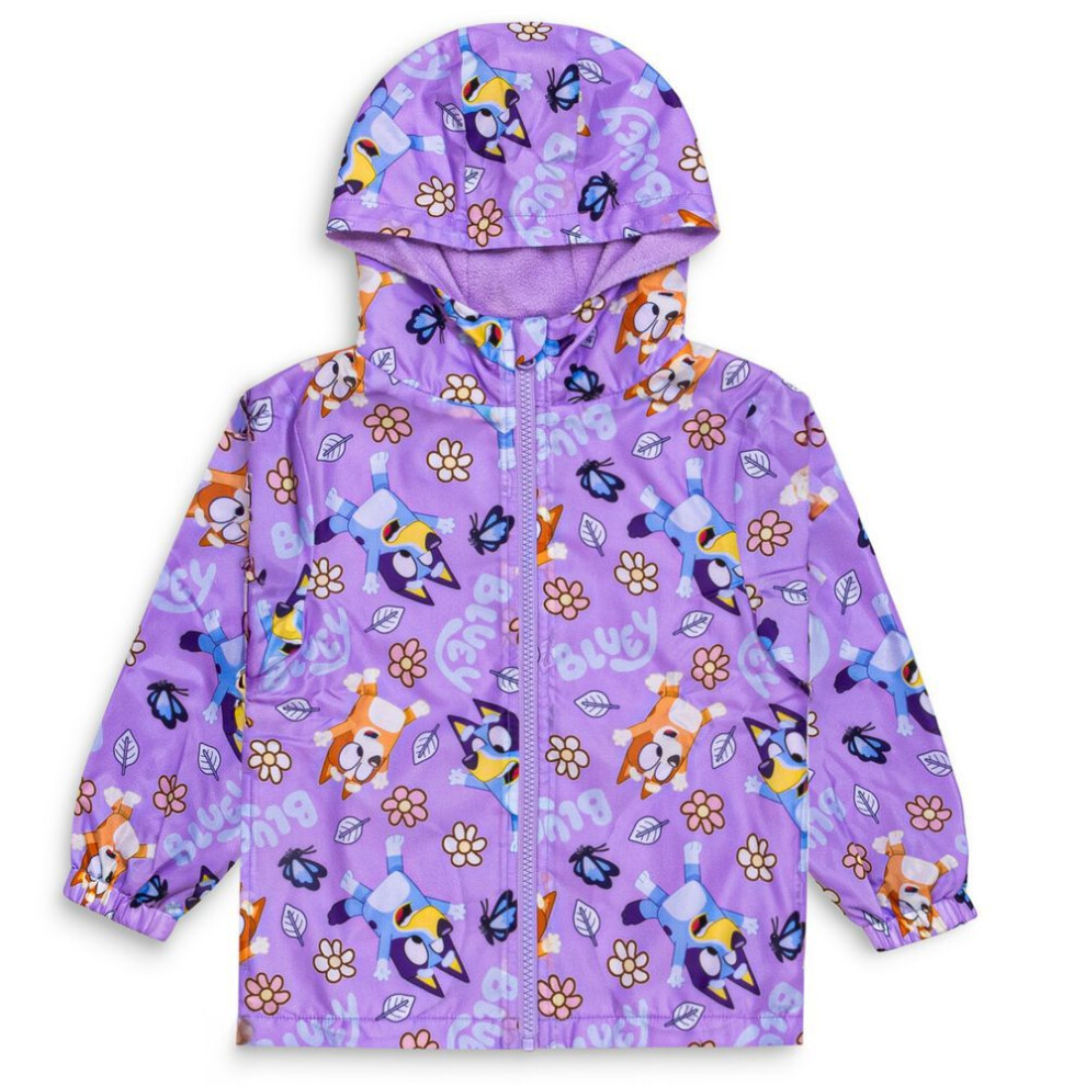 (4-5 Years) Bluey Girls Raincoat Waterproof Rain Jacket-image-OPC-PKXQSSP-NEW