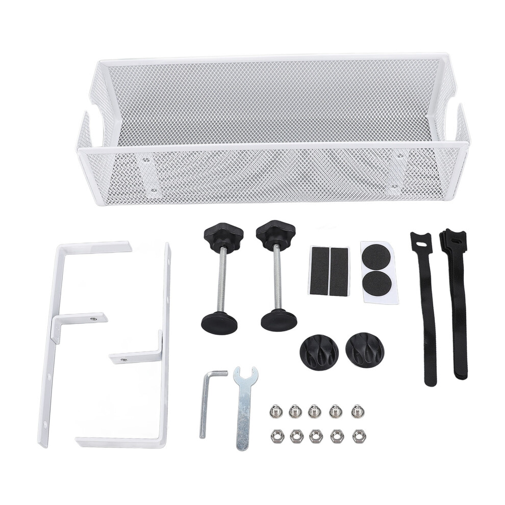 (Black) Under Desk Cable Management Tray Carbon Steel White-image-OPC-PKXQT5P-NEW