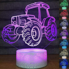 3D Creatieve Cadeaus Tractor Led Lamp Abstract Optische Illusie Nachtlampje 7 Kleurverandering Touch