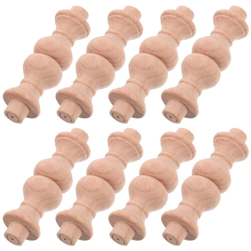 50 Pcs Handcrafted Wood Baluster 63Mm Unfinished Spindle For Decor