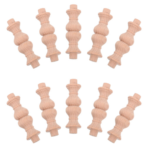 50 Pcs Handcrafted Wood Baluster 63Mm Unfinished Spindle For Decor 1