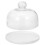 2Pcs Ceramic Cake Plate With Glass Cover 1