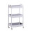(White 4 Layers) 3 Tier Rolling Cart Caster Wheels Multifunctional Storage White 1