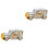 2 Pcs Classic Car Shape Desktop Alarm Clock For Home Office Silver 3
