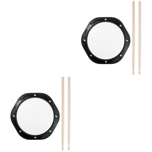 2 Sets Dumb Drum Practice Mat And Rubber Sticks Storage Bag 2