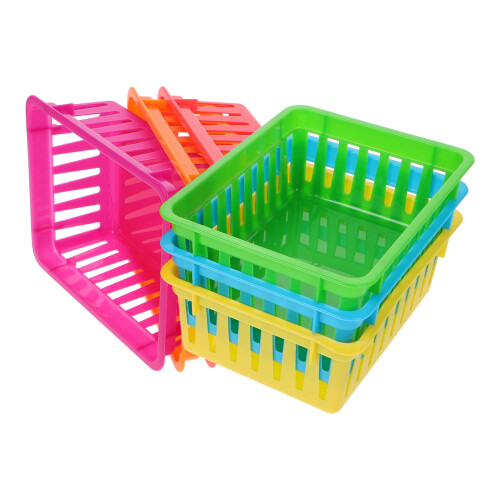 18 Pcs Small Plastic Pencil Baskets Desk Organizers For Classroom Home