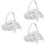 3Pcs Heart-Shaped Wedding Ring Pillow With Lace And Handle 6