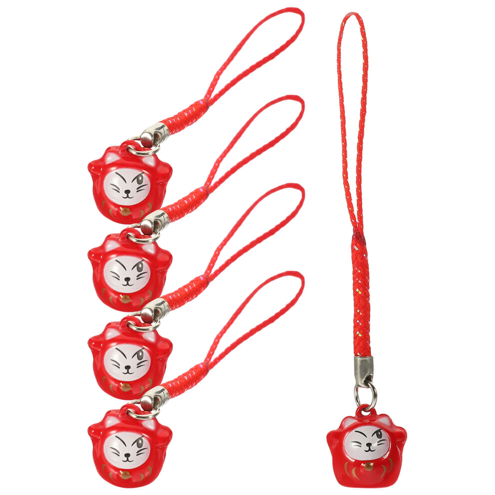 10 Pcs Fortune Cat Phone Chain Pendants With Copper Bell 3364006457891